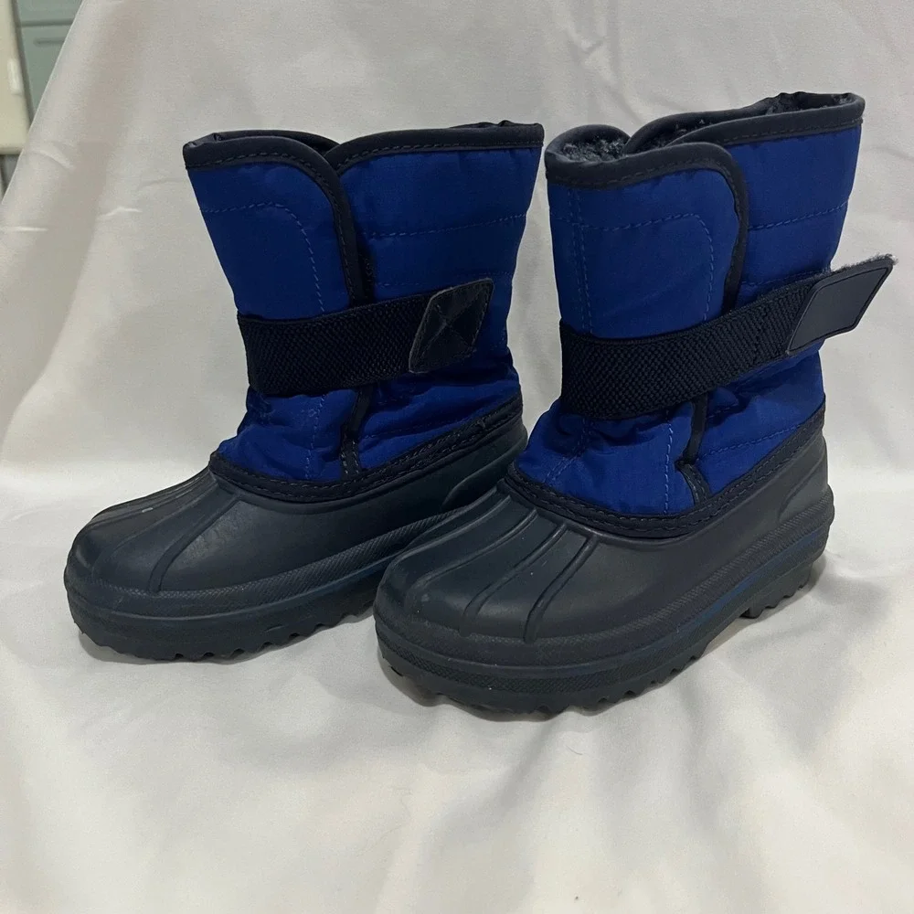 The Children's‎ Place Blue Puffer Winter Snow Boots Size 7 Toddler Waterproof